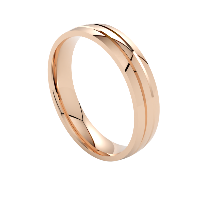 elegancka obrączka klasyczna z różowego złota szerokość 5,00 mm